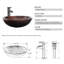 Lavabo de salle de bain vasque circulaire fait à la main brun avec robinet