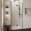 Porte de douche pliable sans cadre 86 cm (L) x 183 cm (H), alliage d'aluminium, verre trempé 6 mm.