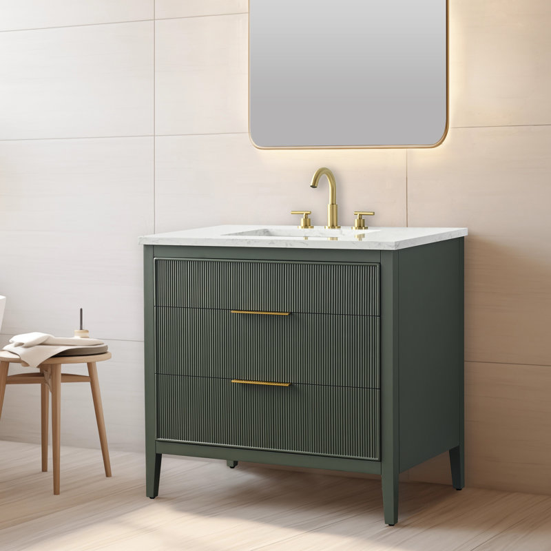 Emma 36" W Single Vanity, Vintage Green