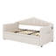 Lit de jour rembourré avec lit simple gigogne escamotable à hauteur réglable et port de charge USB et Type-C, structure de lit de jour avec 2 poches latérales, aucun sommier nécessaire-1747781647