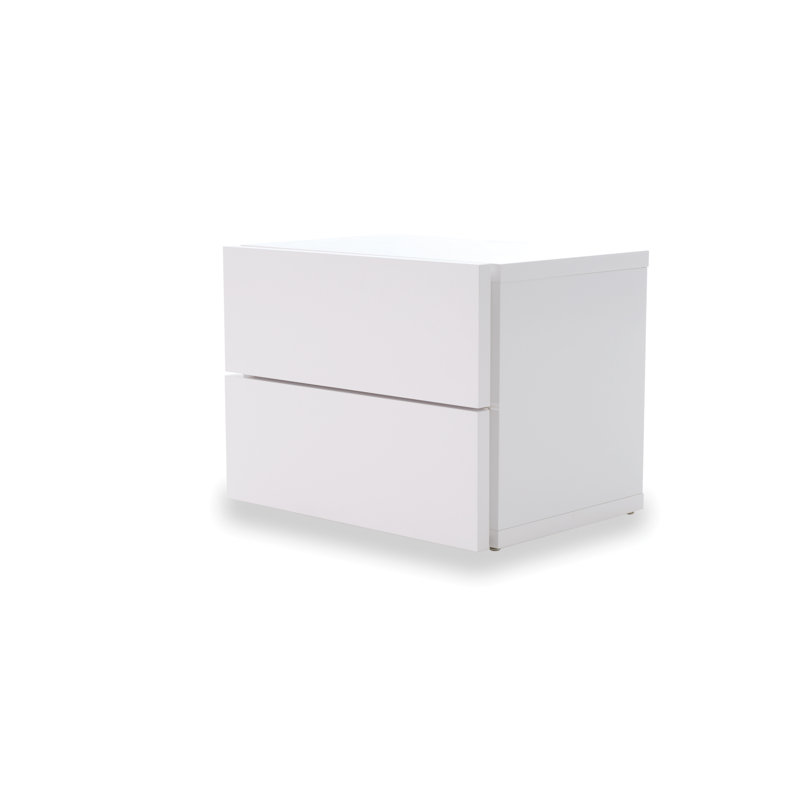 Coppin 152.4cm W Particle Board / Chipboard Bedside Table, White