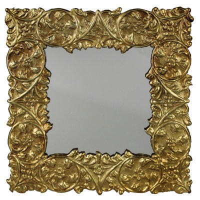 Metal Mirror, Antique Gold
