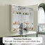 Armoire à pharmacie en aluminium l 20 po x H 30 po avec tablettes réglables et porte battante droite-645801887