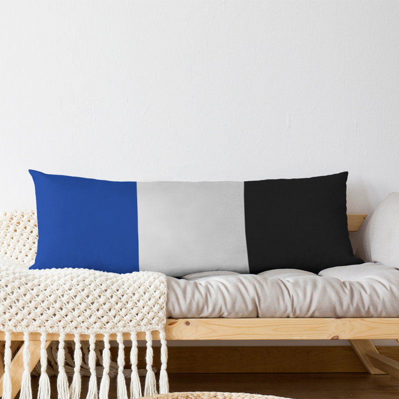 Polyester Medium Pillow, Blue/Black, Adairsville