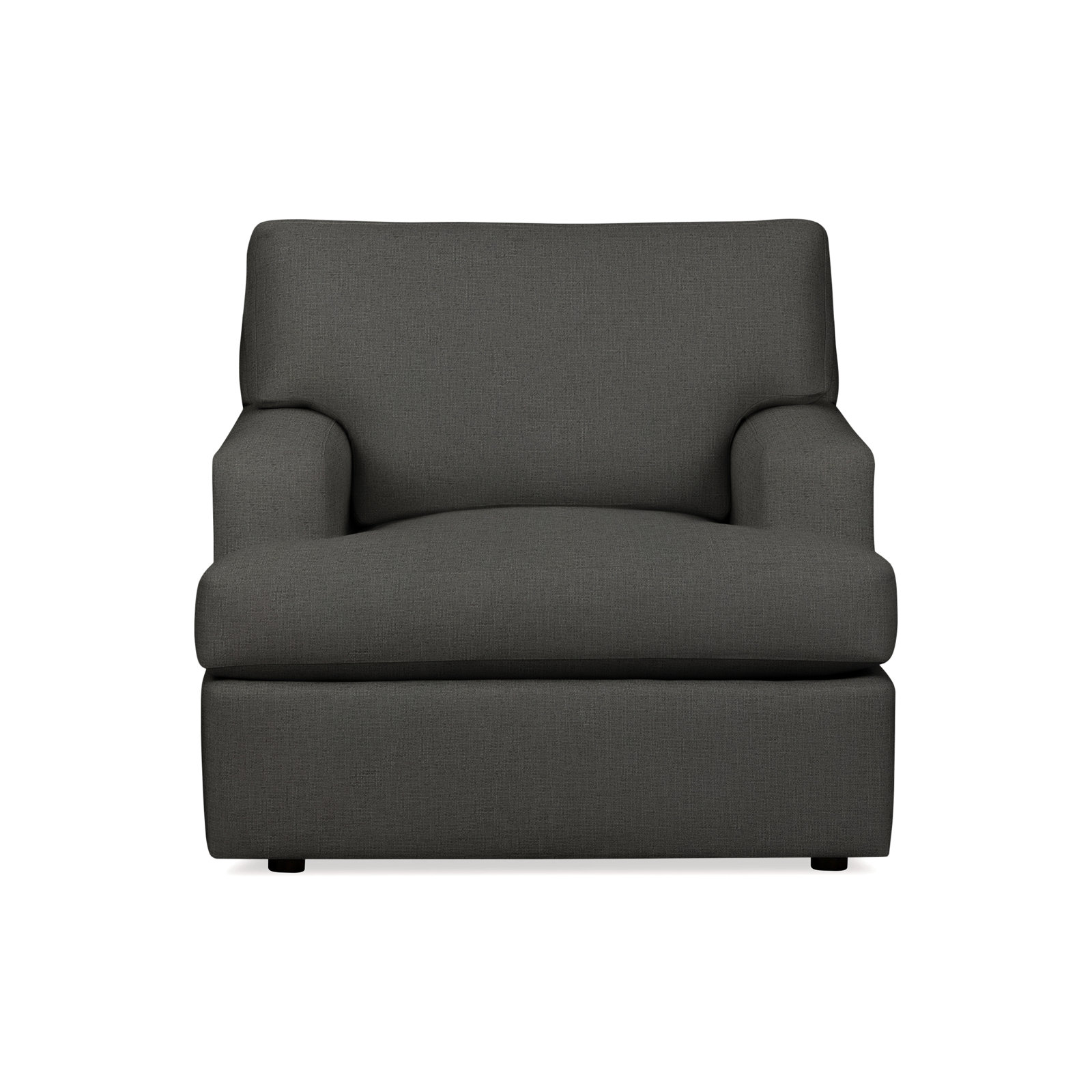 Cleo Upholstered Custom Accent Chair, Zuma Charcoal Textured Linen
