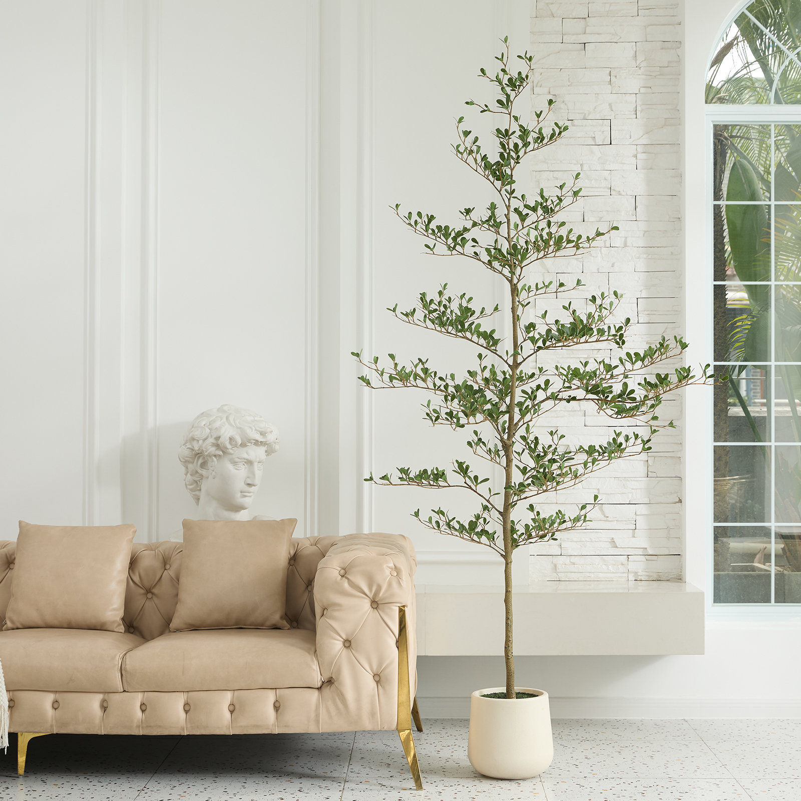 Adcock Olive Tree in Planter, 84" H x 28" W x 28" D