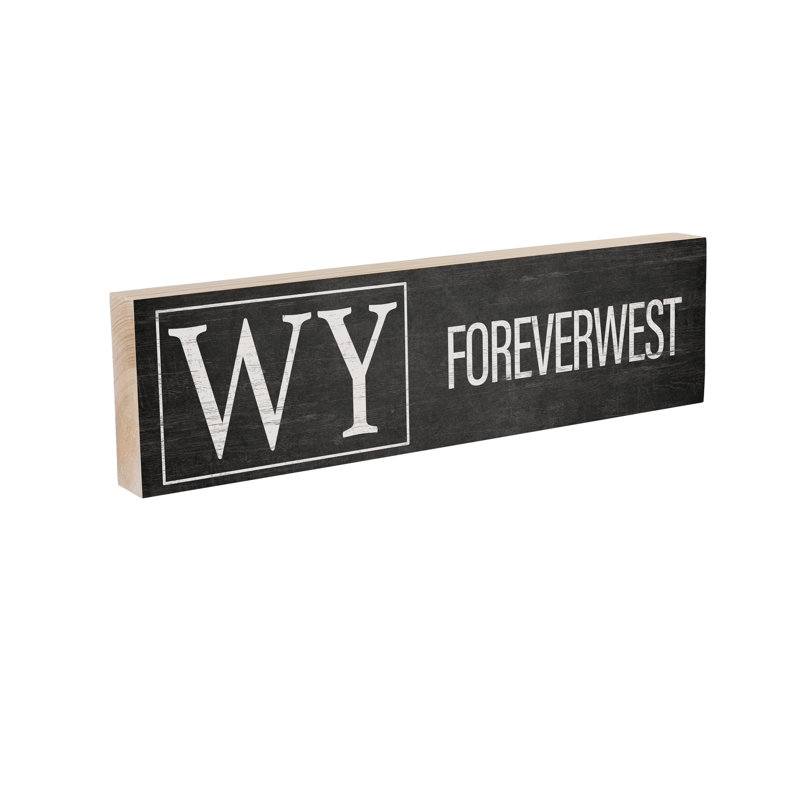 State Wooden Mantle Sign Wyoming 18x5"