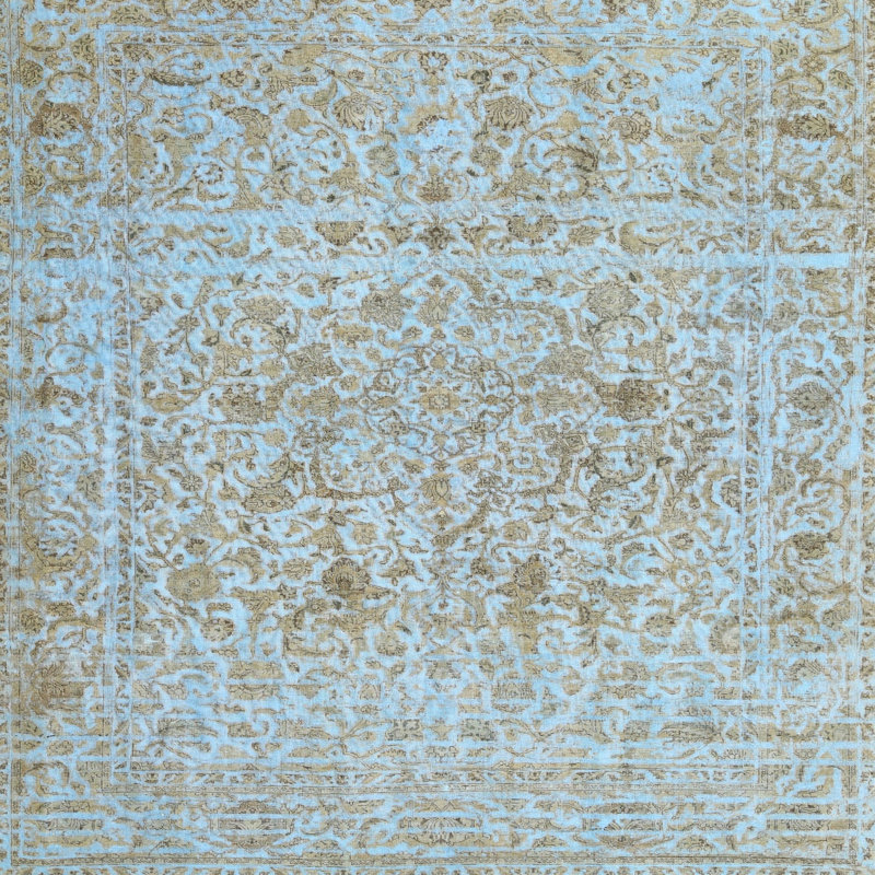 Tapis contemporain gris, Carré 7 pi