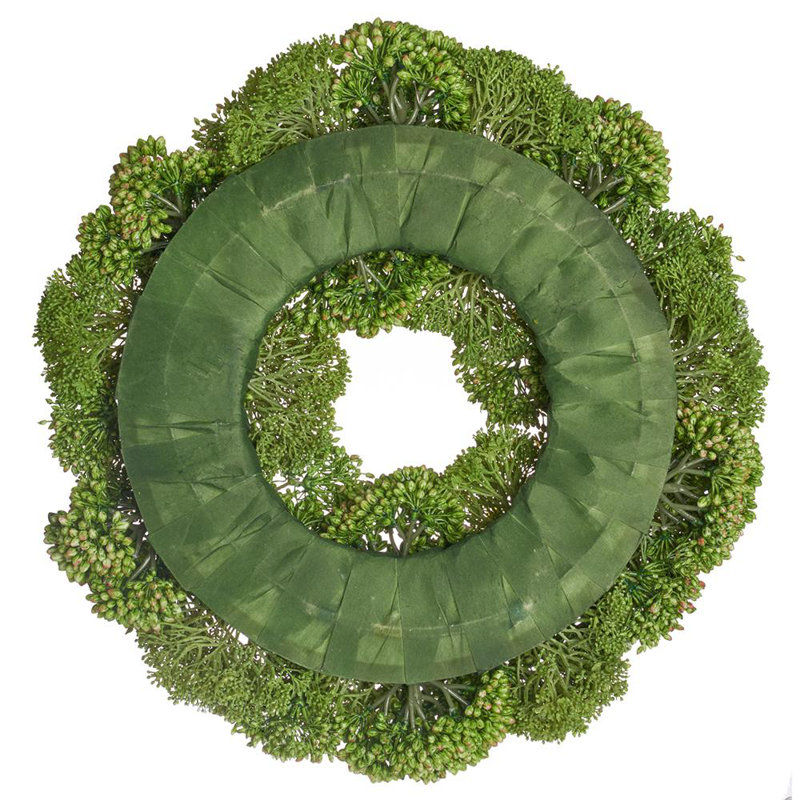 Couronne de 19 po Sedum / Skimmia