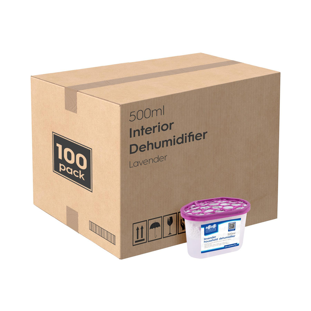 100x 500ml Interior Dehumidifiers Moisture Absorber Damp Trap for Home Wardrobe Bedroom Garage