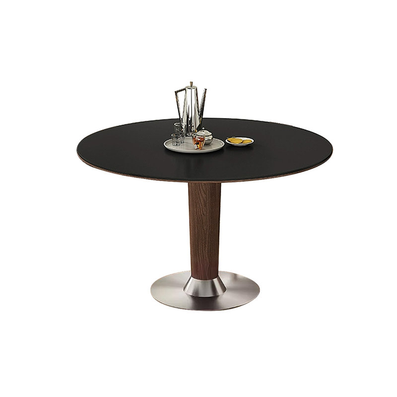 Table de salle à manger noire en pierre frittée, H 29,53 po x L 39,37 po x l 39,37 po