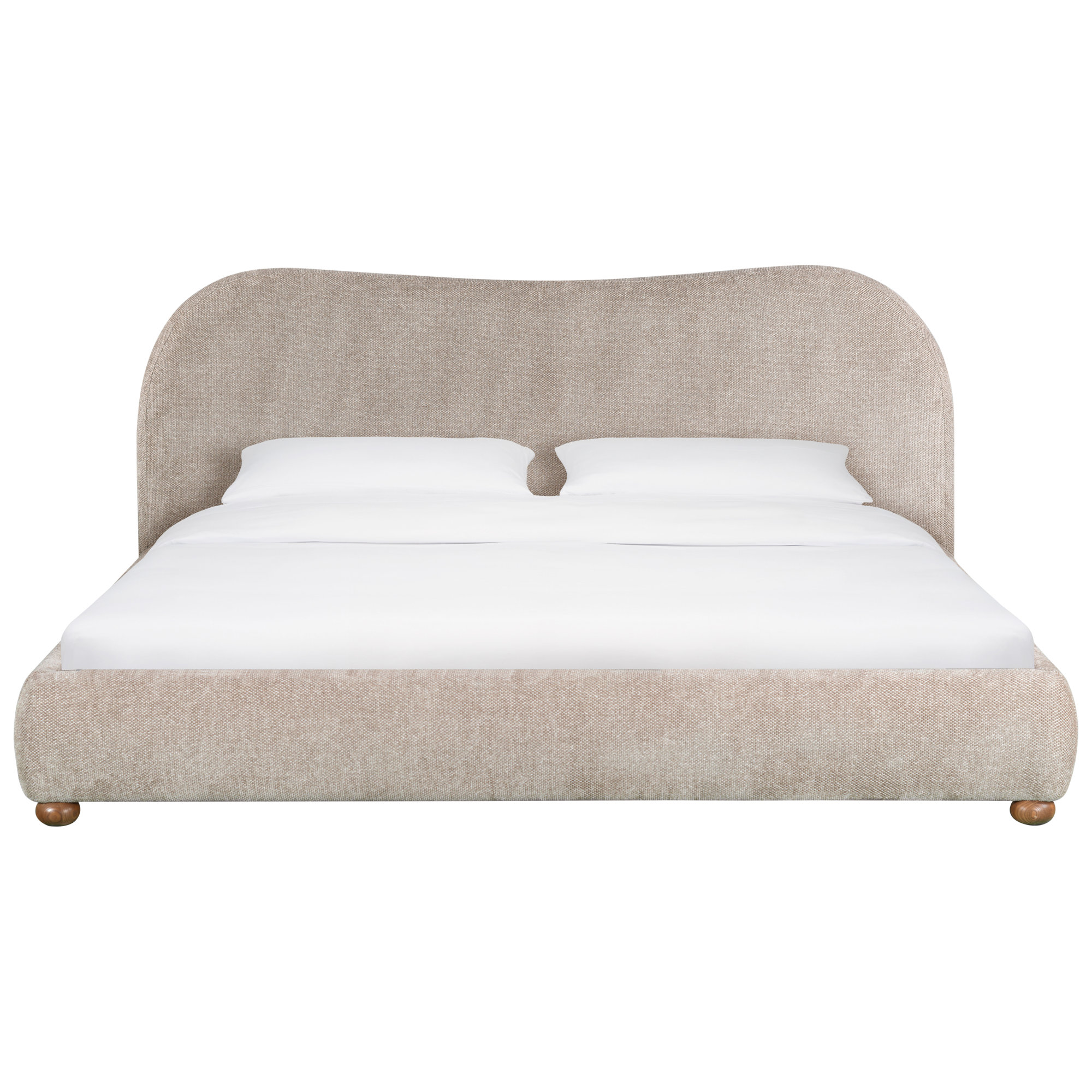 Liza Upholstered Bed, Light Gray/Black, Queen