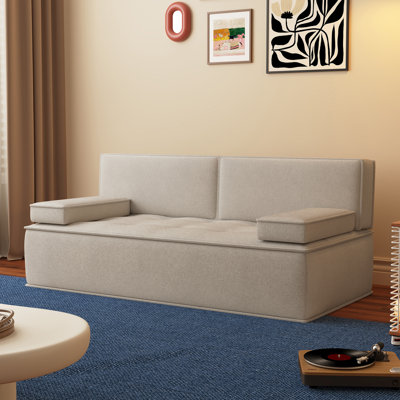 79" Multi-Functional Fabric Sleeper Sofa, Convertible Couch Bed With Supportive Foam Cushion For Apartment & Studio