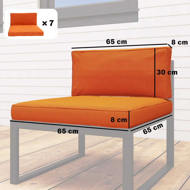 Outdoor Seat Cushion Set, Orange