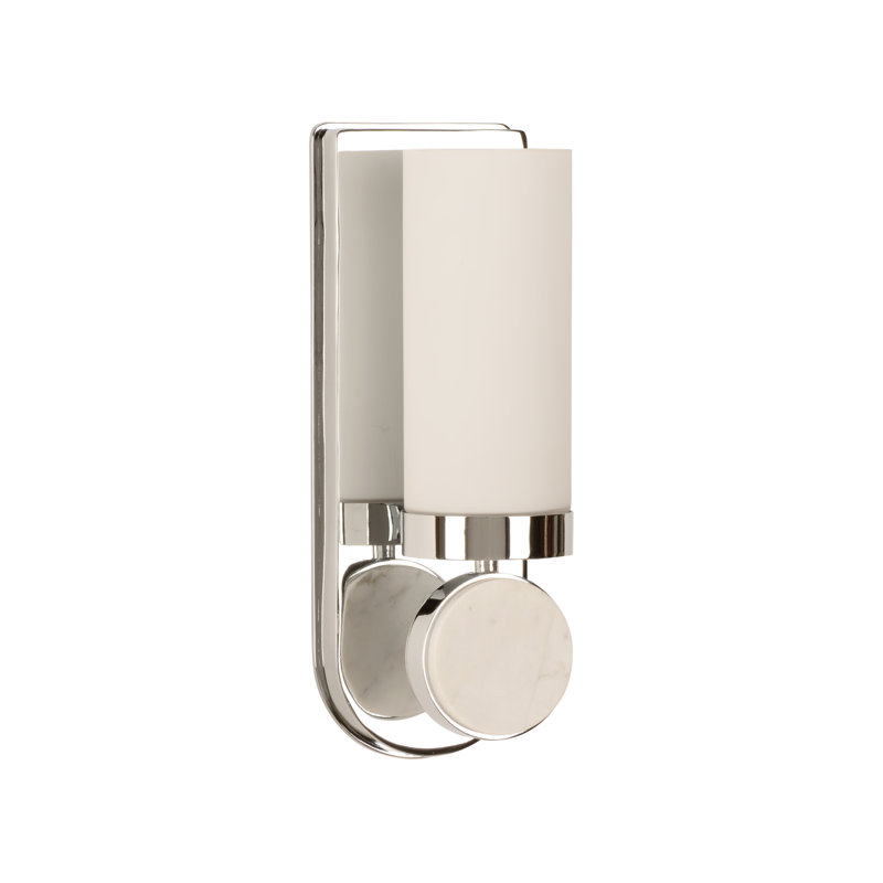 Emmons Sconce, Polished Nickel/Natural White/Milk