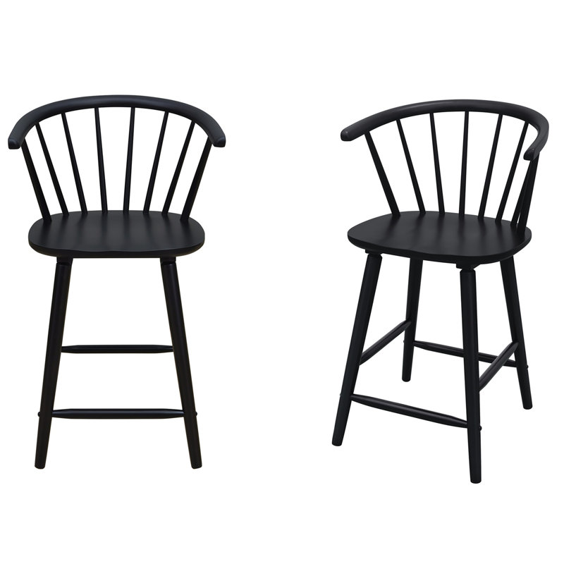 Tabouret de bar 2 pièces, Noir