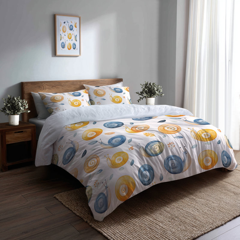 Snail Soft Bedding, Queen Comforter + 3 Additional Pieces