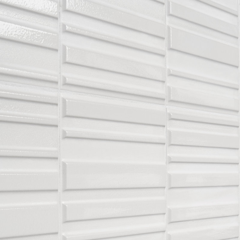 Carreau en céramique à motif 7,87 po x 15,74 po Newcastle, blanc