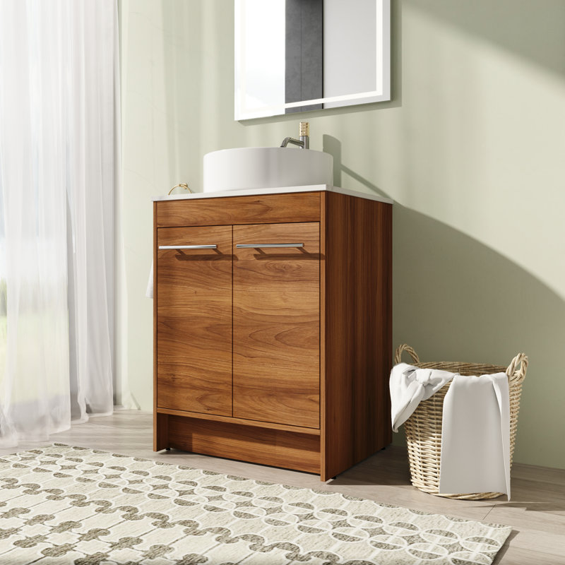 Meuble-lavabo simple avec plateau de meuble-lavabo 23,67 po Matesha