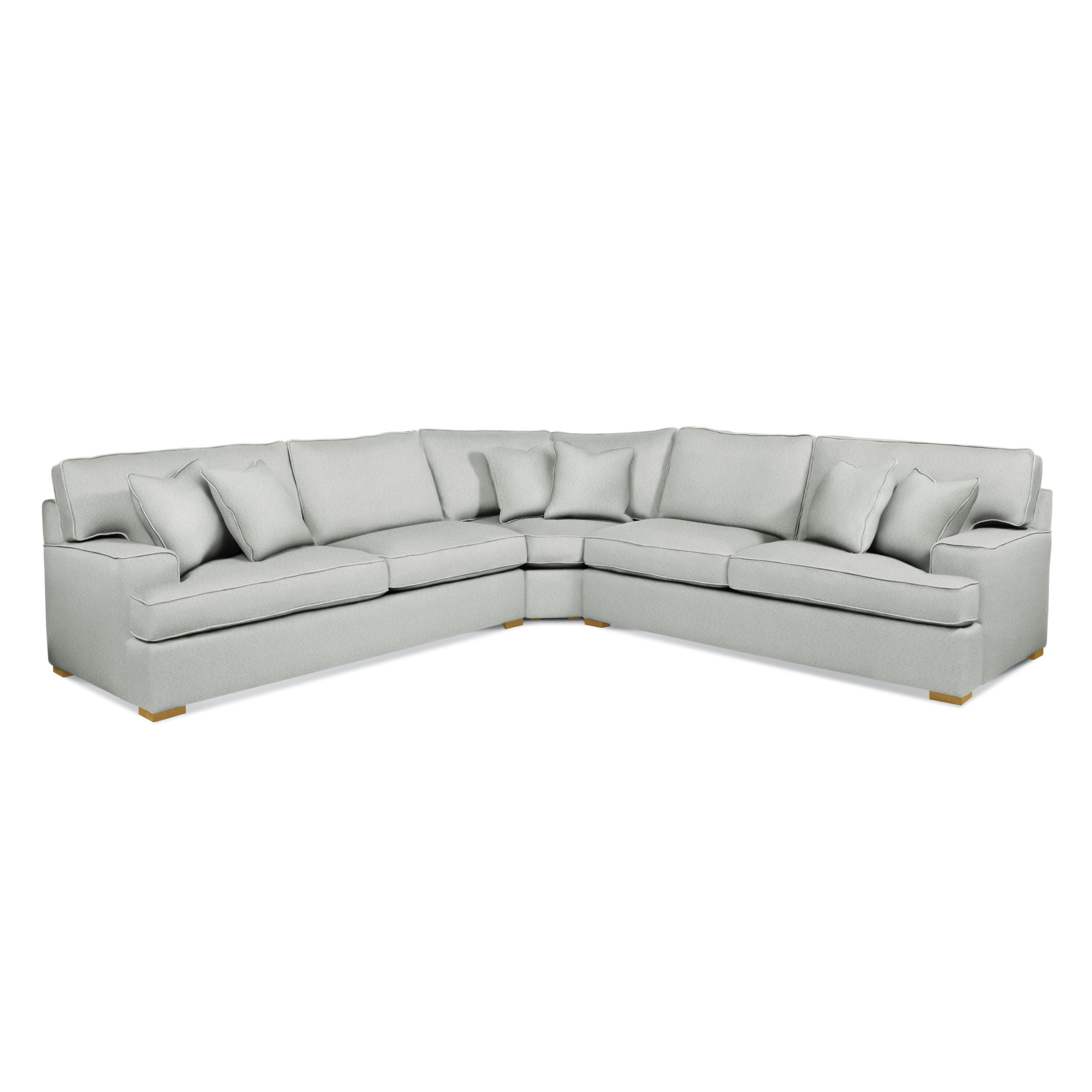 Sadie 3-Piece Upholstered Sectional, Honey Finish, Yellow Chenille/Velvet Solid; 0809-33