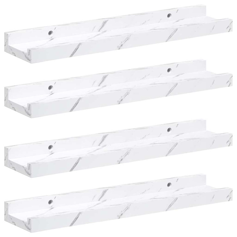 Floating Shelf, 3cm H x 40cm W x 9cm D, White Marble