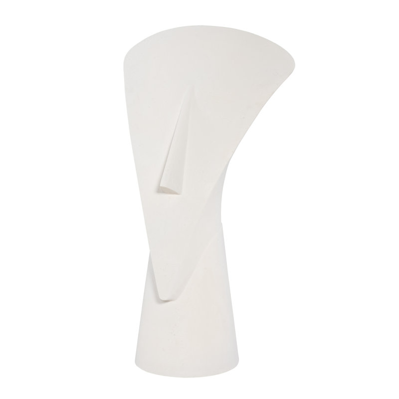 Cycladic Head, Sculpture, Triangle, White Stone