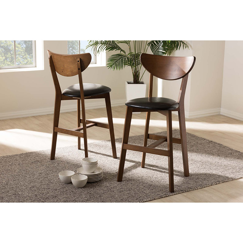 Tabouret de bar et de comptoir noir Horan (ensemble de 2), Tabouret de comptoir (siège d’une hauteur de 24
