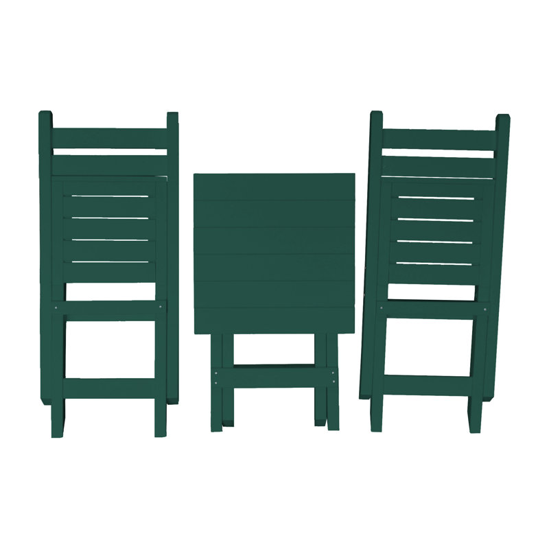 Woollard 2 - Person Patio Dining Set with Square Table, Turf Green