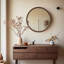 Miroir mural rond en bois pour meuble-lavabo de salle de bain-90993437-88364436