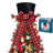 Christmas Tree Topper - Large Black Tree Topper With Buffalo Plaid Bow Ribbon Ornament