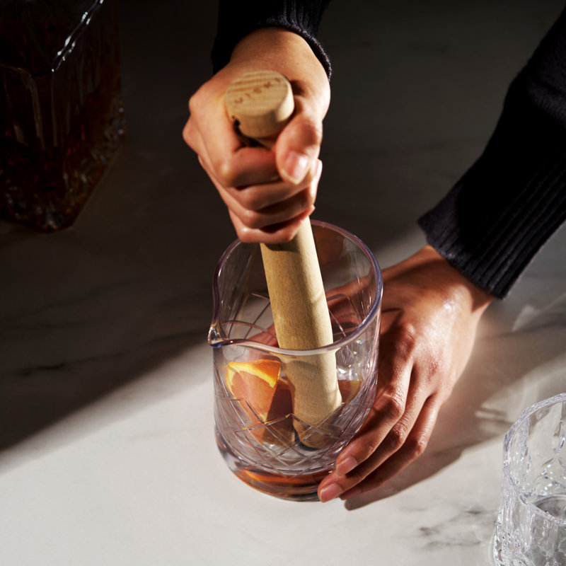 Beechwood Professional Cocktail Muddler with Faux Leather Strap