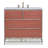Chinoiserie 38 " W Freestanding Standard Free Standing Single Double Single Vanity Bathroom Vanity With Quartz Top-52501778
