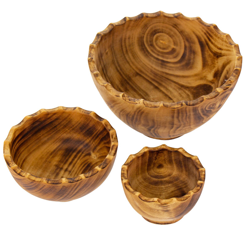 Ensemble de pots à fleurs en bois 3 pièces Alandrea