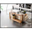 Console rectangulaire en placage de bois massif de 60 pouces avec beaucoup de rangement, idéale pour le vestibule et le salon, finition brun foncé-534271593