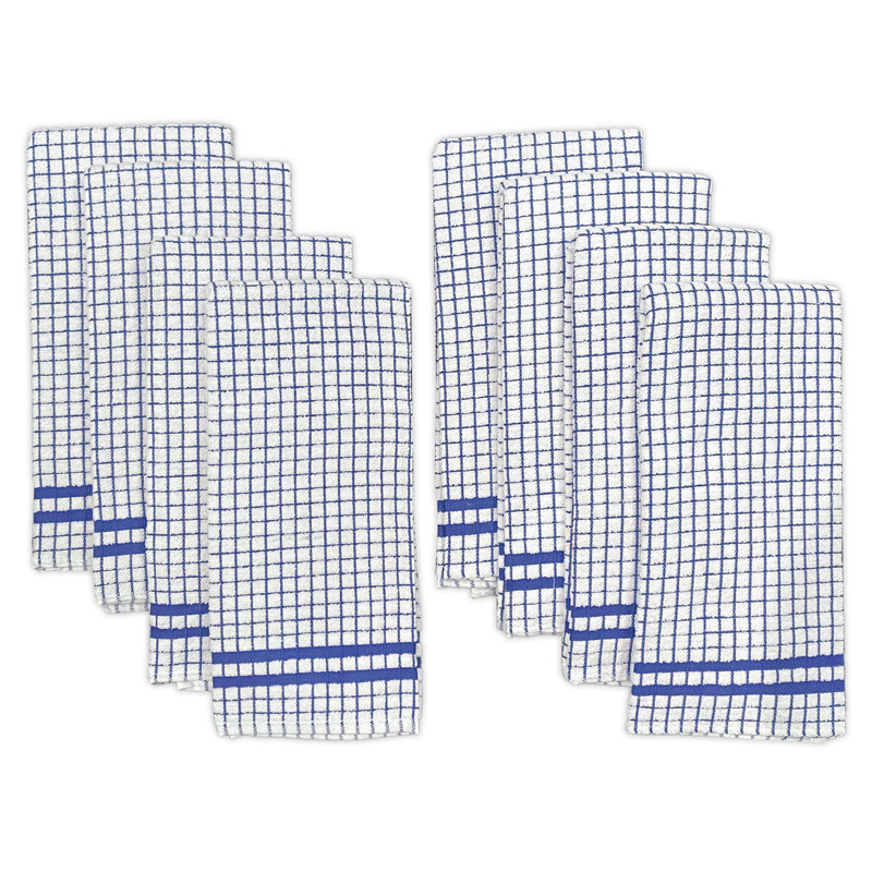 Serviette de cuisine en coton à carreaux, Bleu
