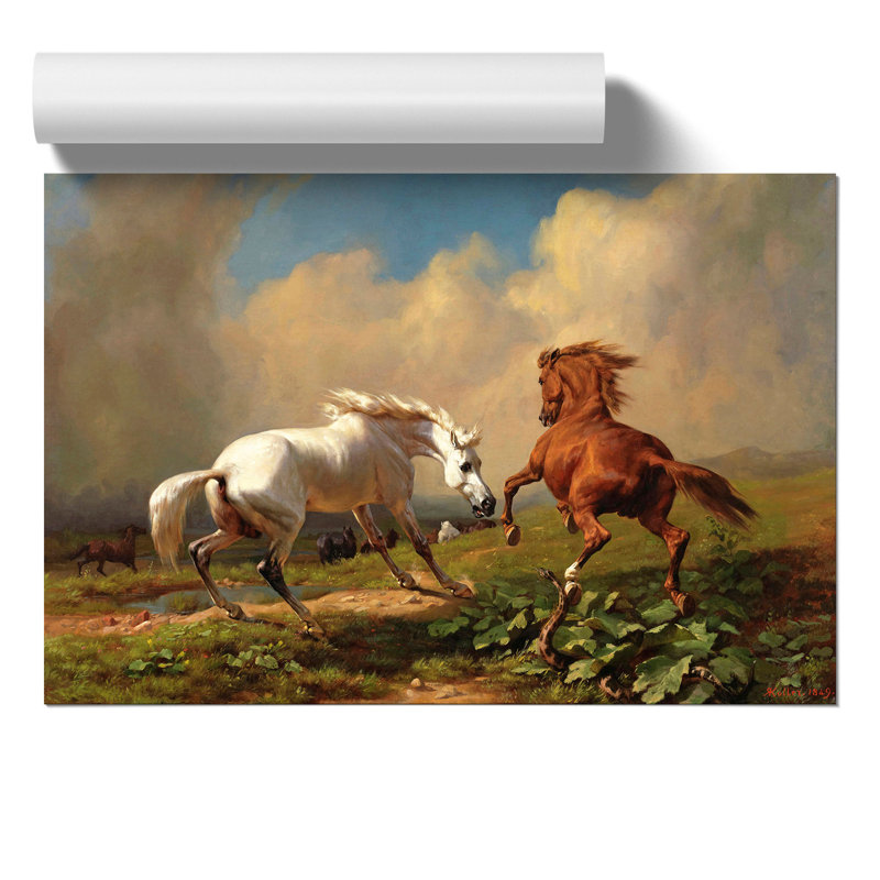 Two Horses by George Stubbs - Unframed Graphic Art, 30cm H x 42cm W x 0.1cm D