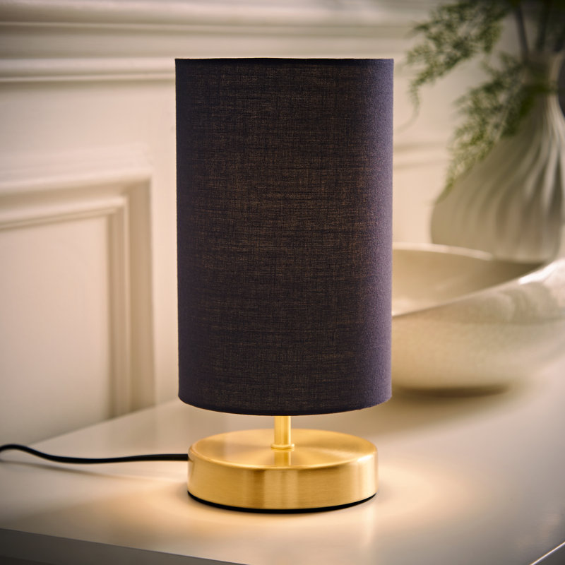Romica Metal Table Lamp, Navy, Yes, Brushed Gold