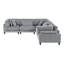 Ensemble modulaire 5 pièces 5 pièces Modulaire Velours côtelé gris 2X Fauteuils 3X Sièges d'angle Coussins doux