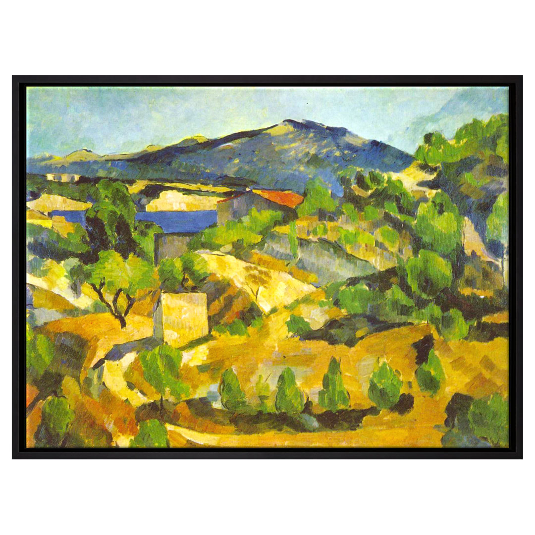 Gerahmtes Leinwandbild Mountains in Provence von Paul Cezanne