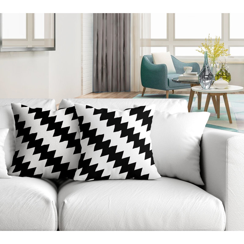 Coussin décoratif intérieur / extérieur, L 19 po x H 19 po, Noir