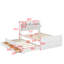 Lit double en bois avec lit gigogne simple et trois tiroirs de rangement-325680317
