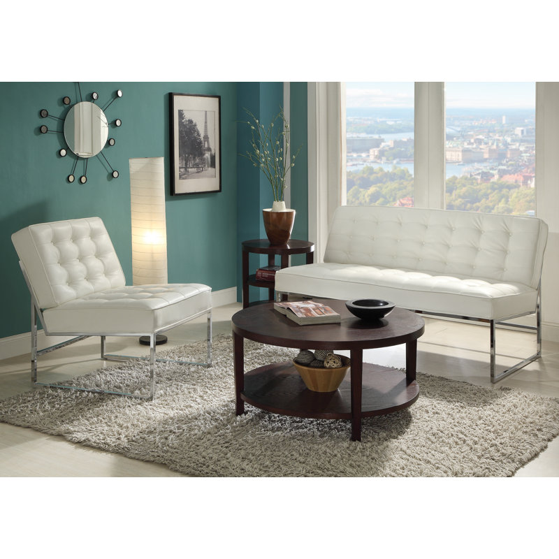Fauteuil de chambre Aldgate, Simili cuir blanc