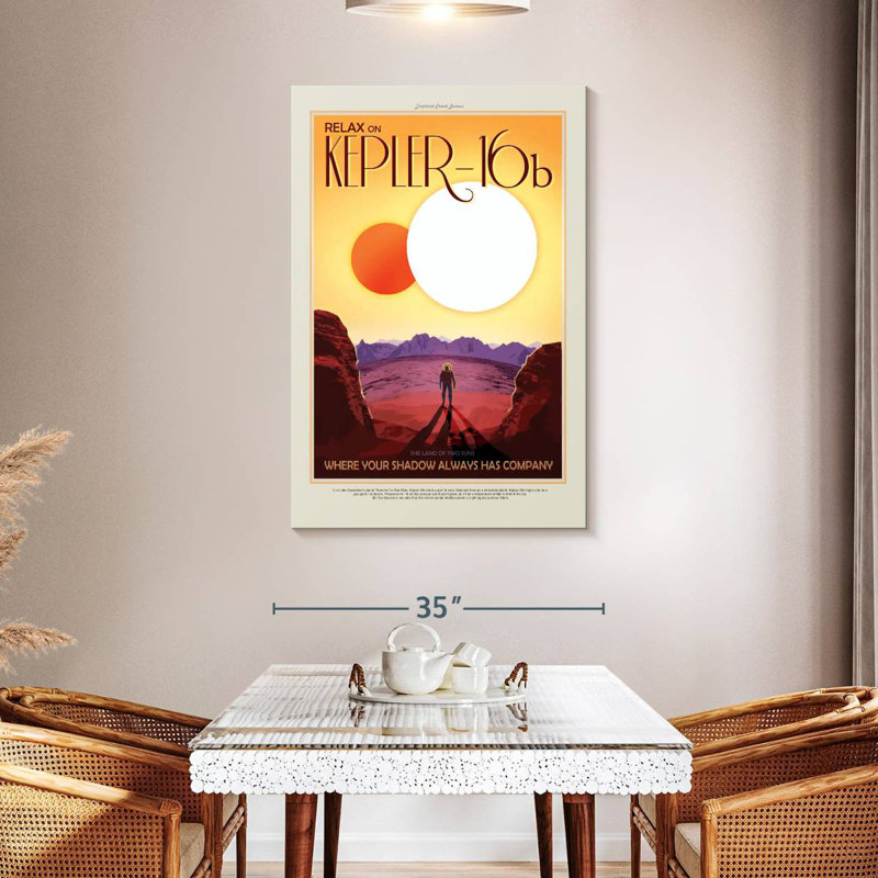Oberle Retro Kepler 16B Print, 48" H x 32" W