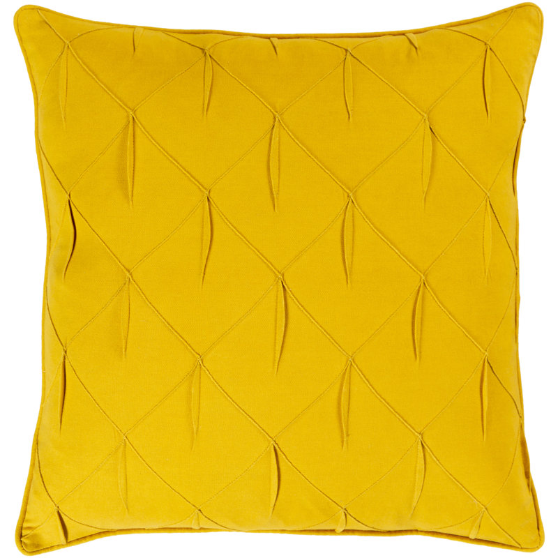 Gretchen Textured Cotton Throw Pillow, Dark Blue, Down, 20" x 20"