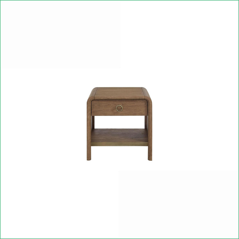 Table basse Latte Waterfall avec placages d'orme - tiroir de rangement et amp; Tablette