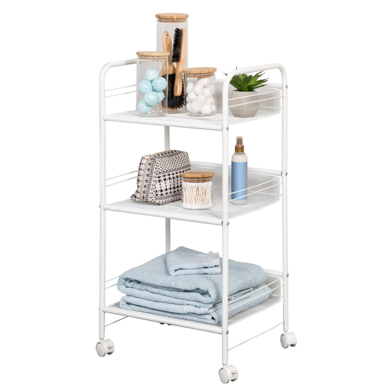 Anouschka 34.57'' H x 18.23'' W Utility Cart with Wheels, 34.6" H x 18" W x 13" D