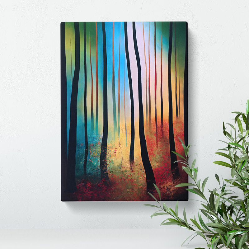 Vibrant Forest No.3 - Wall Art, 50cm H x 35cm W, Wrapped Canvas, No Matte