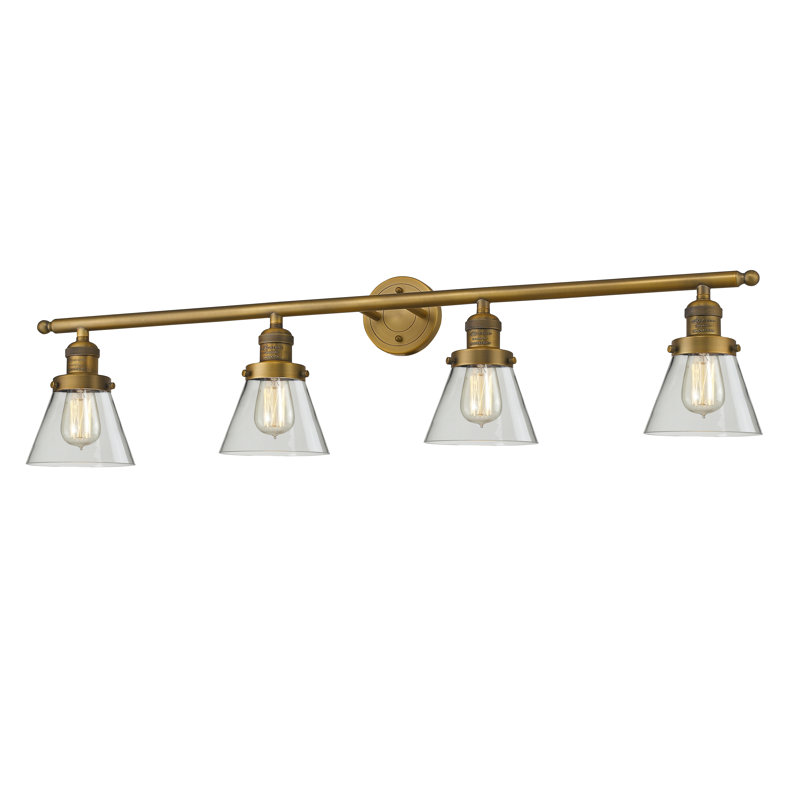 4 - Light Dimmable Vanity Light, Brushed Brass, Seedy