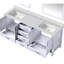 Meuble-lavabo double blanc 80 po En largeur, 22 po de profondeur, plateau en quartz, 30 miroirs et tiroirs à fermeture en douceur avec fonctionnalité