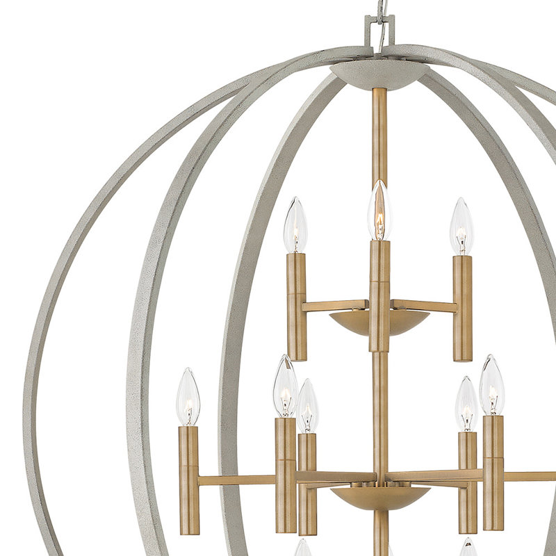 Euclid 12-Light Globe Pendant, Cement Gray